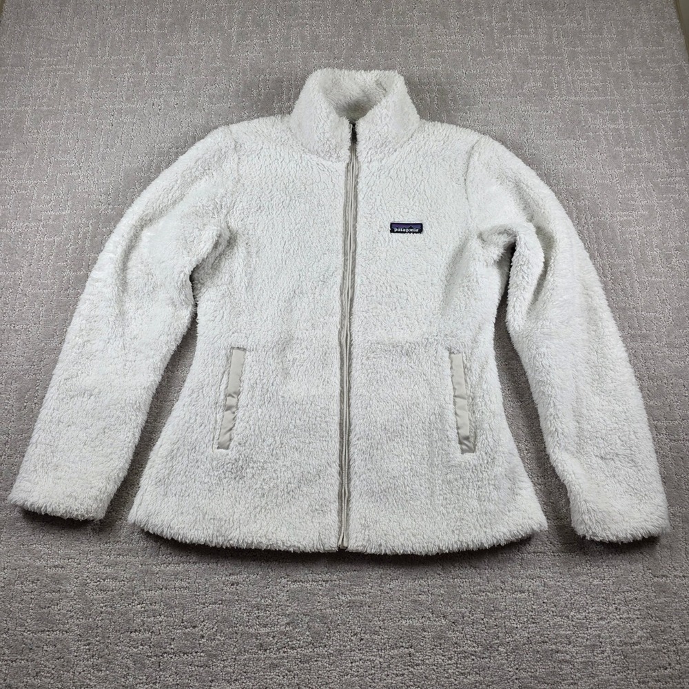 Patagonia Los Gatos Full Zip Cozy Fleece Jacket Coat Womens Medium Cream‎ White